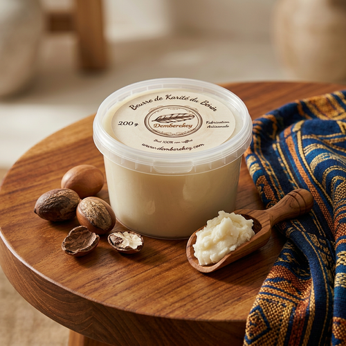 Beurre de karité brut pur du Bénin en pot de 200g 